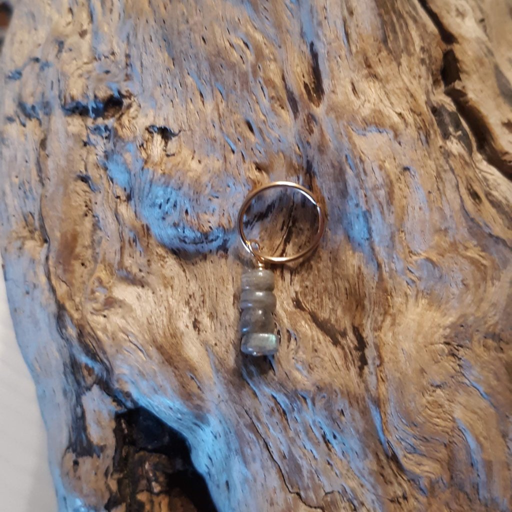 Gold Labradorite Belly Ring Hoop 9mm